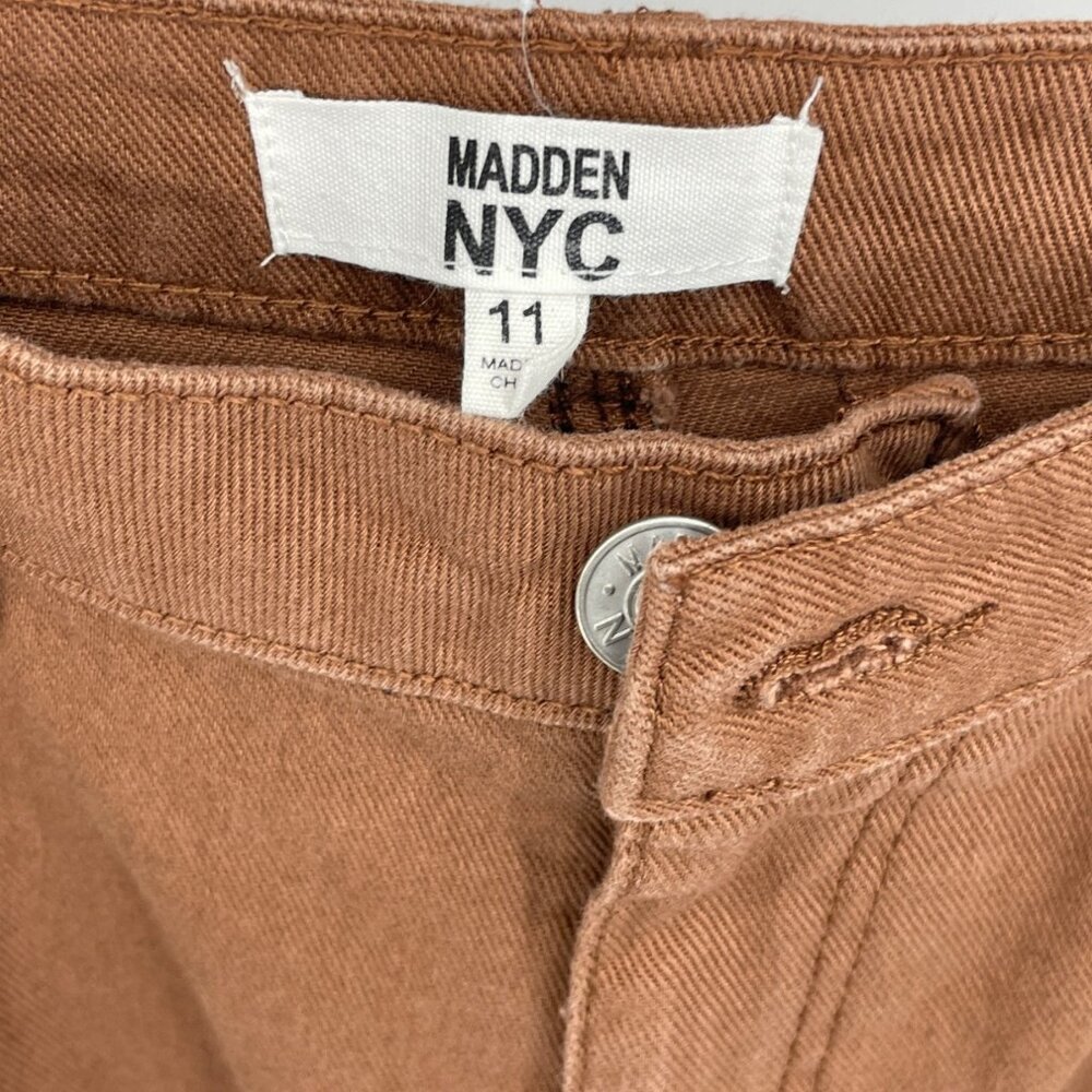 Women’s 100% Cotton High Rise Brown Distressed Wide Leg Jeans Size 11 - Picture 7 of 12